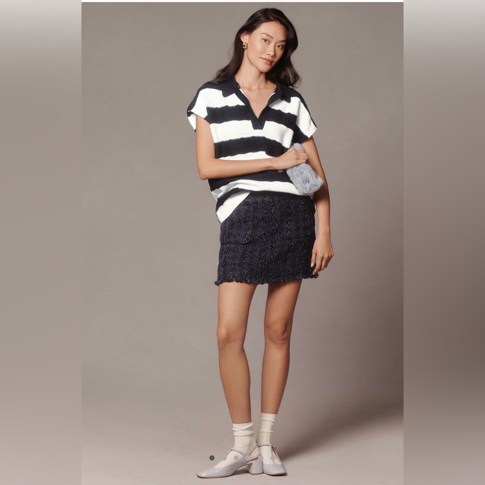 Maeve Textured Collared Muscle Sweater Vest